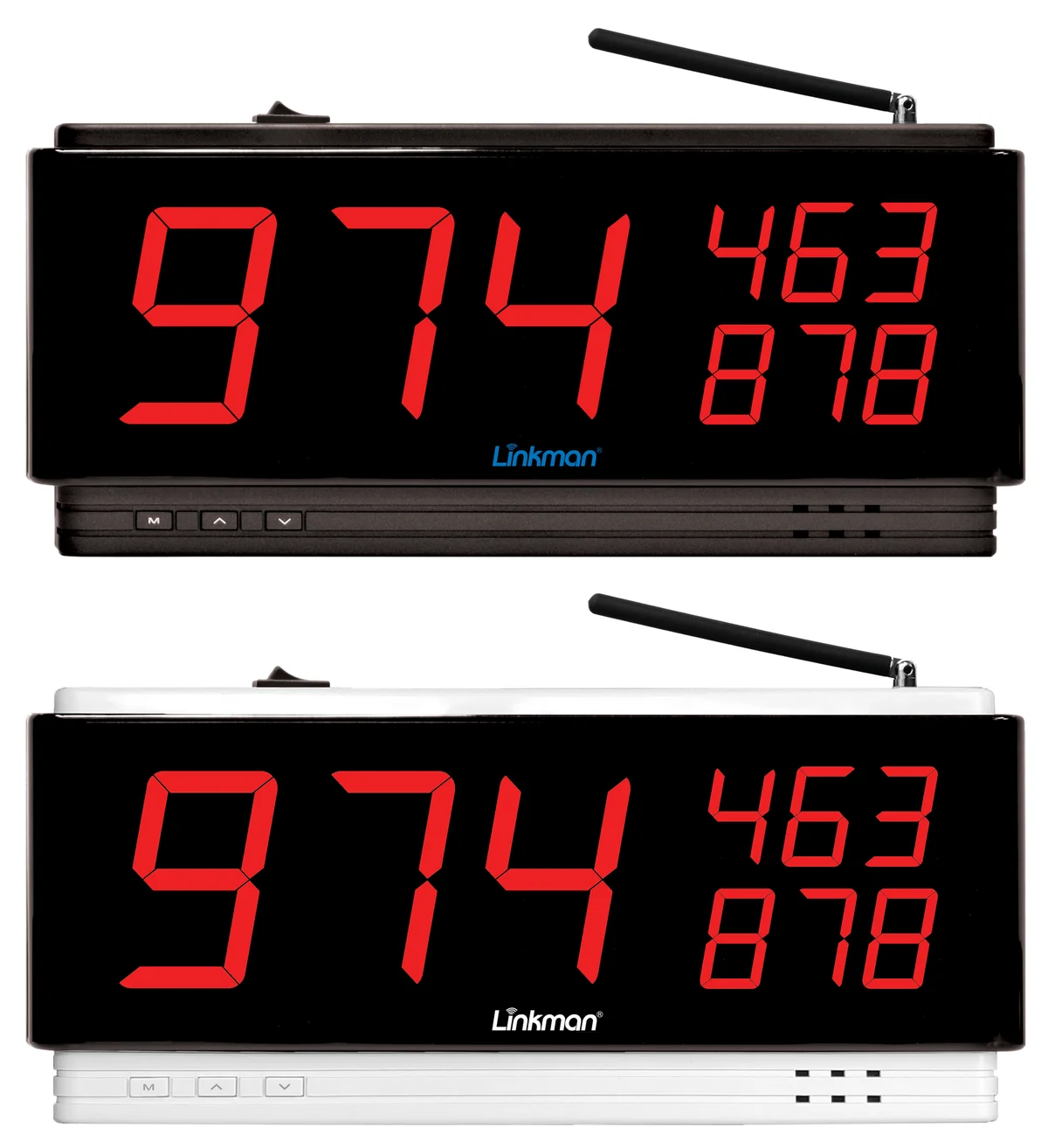 LM-D303H 색상 2종 — 블랙 본체와 화이트 본체